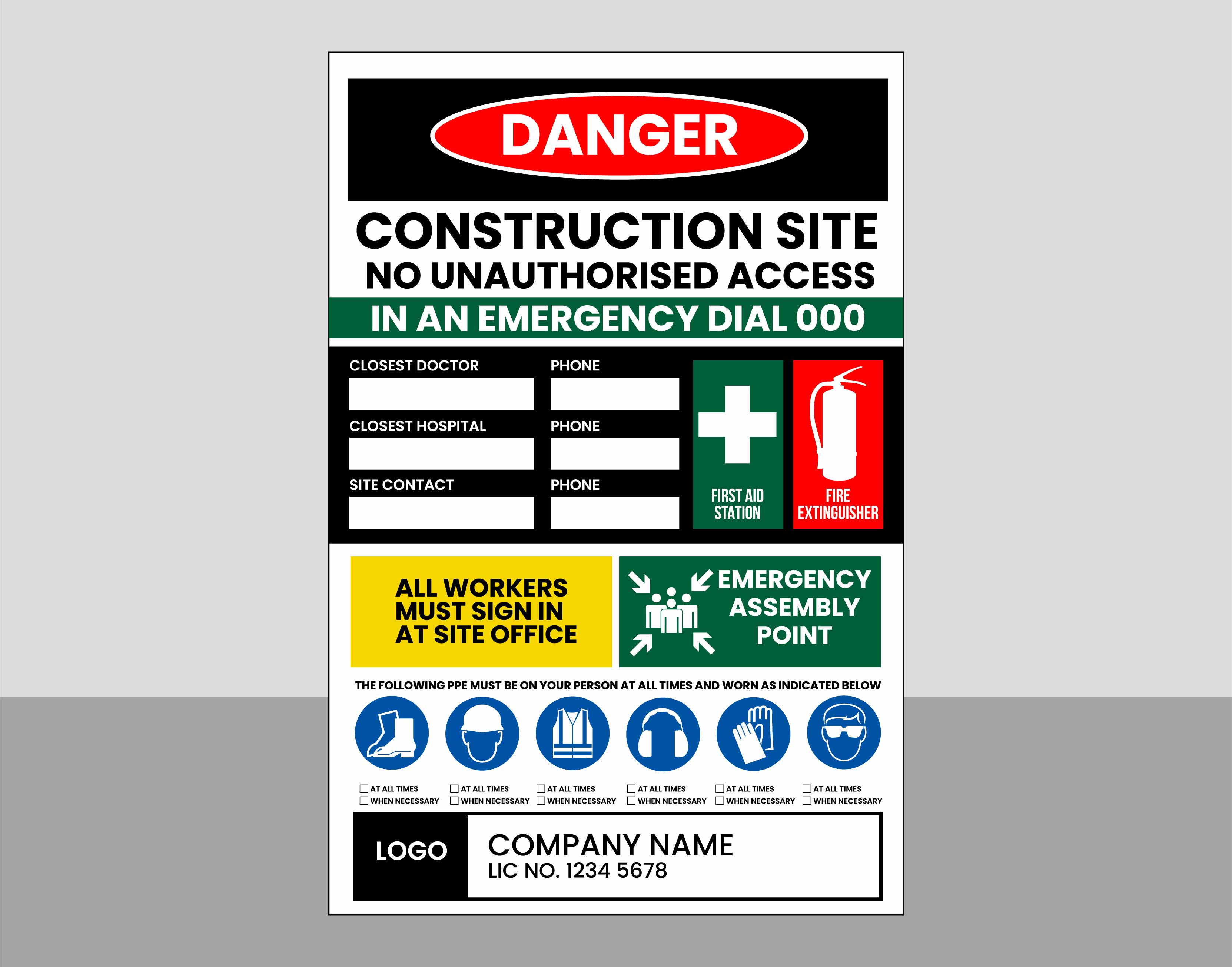 Custom Construction Site Signs, 24 Hour Dispatch, Instant Online ...